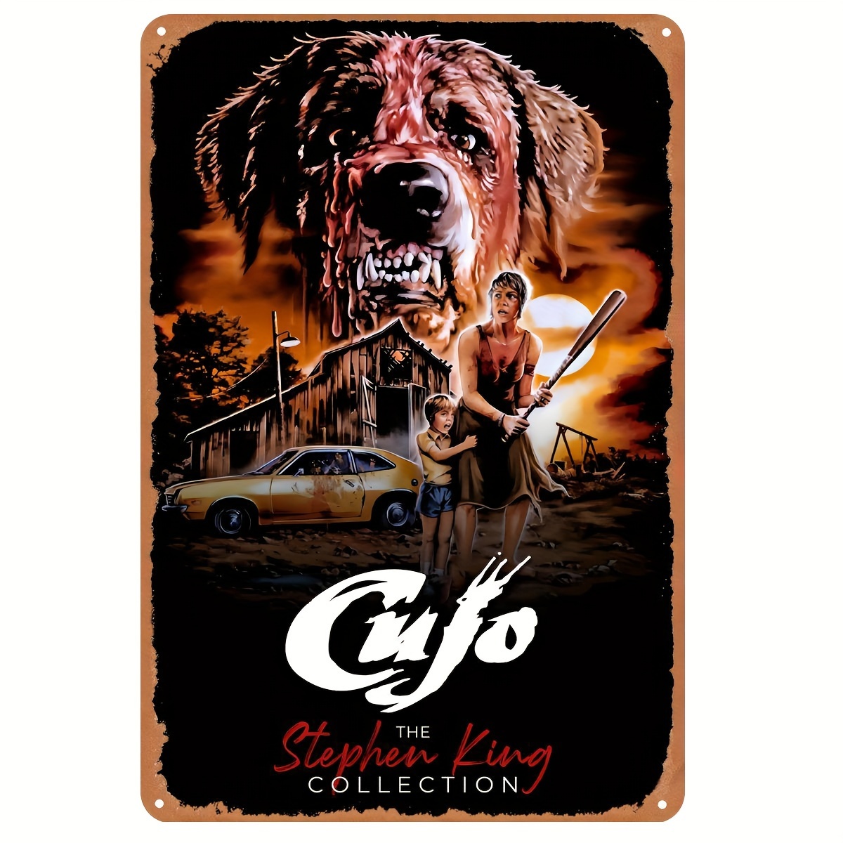 Vintage Collectible Posters - Cujo (1983) Papan Logam Vintage -