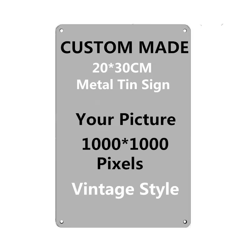Vintage Collectible Plates - Papan Logam Kustom Personal 20x30cm, Unggah
