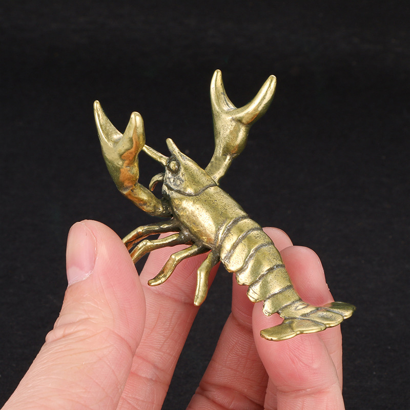 Vintage Collectible Pens - Ornamen Lobster Kuningan Padat Vintage Tempat