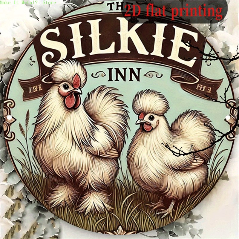 Vintage Collectible Plates - Papan Logam Bulat Vintage The Silkie