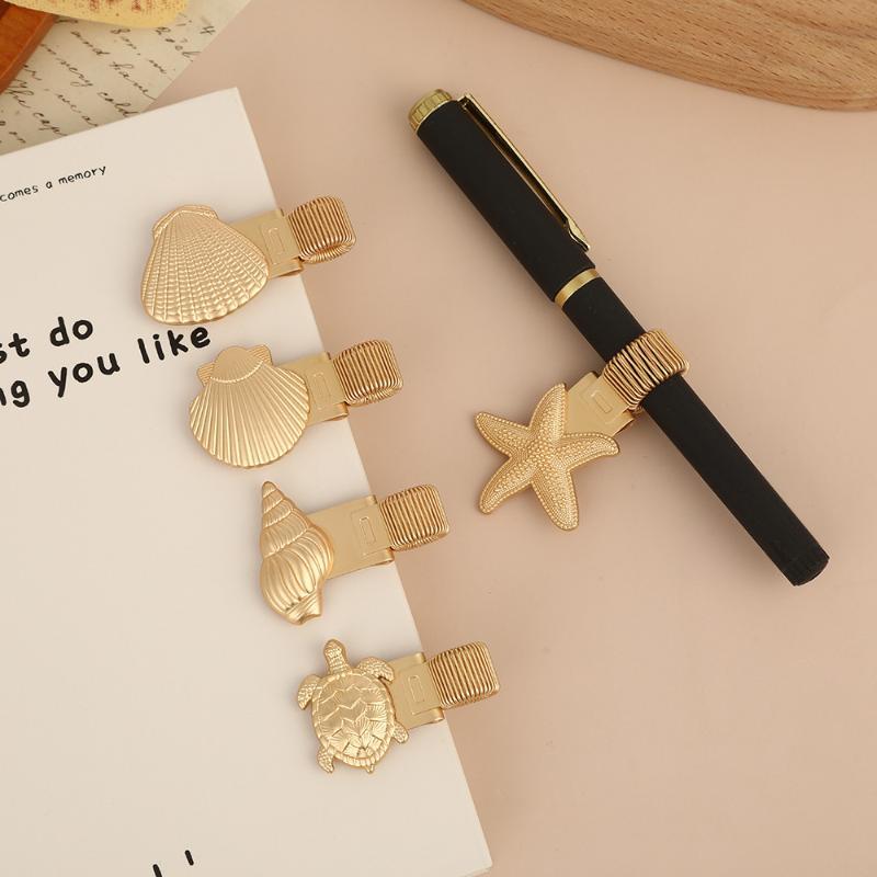 Vintage Collectible Pens - Penjepit Pena Logam Bentuk Penyu Laut