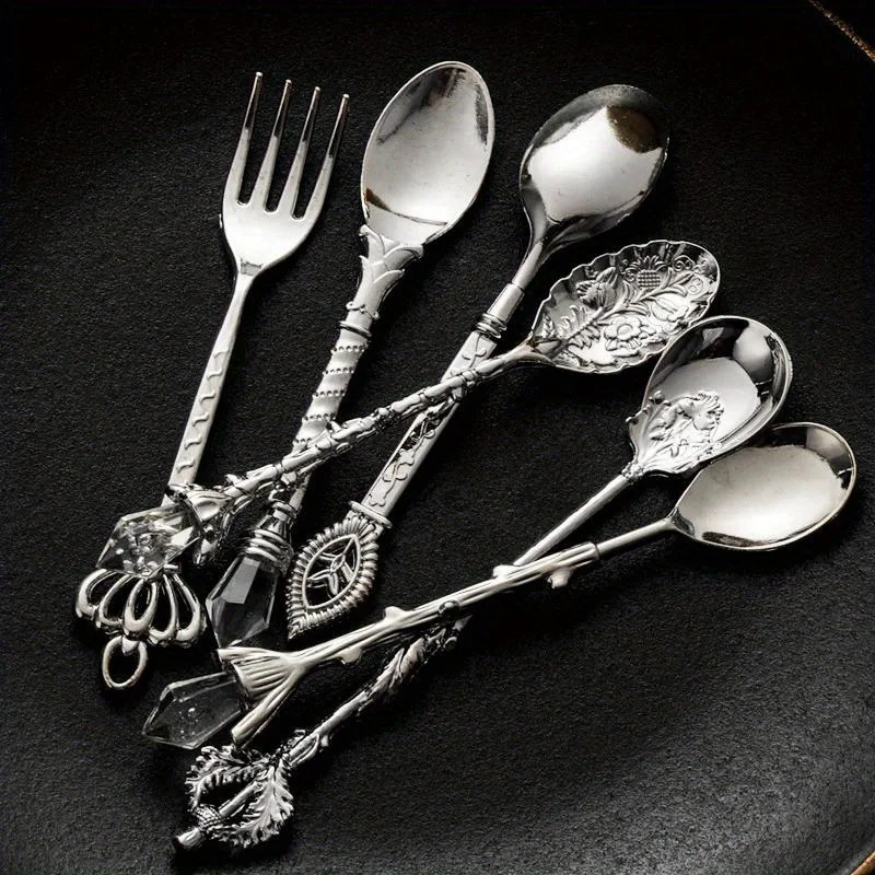 Vintage Collectible Spoons - 6 buah sendok antik garpu gaya