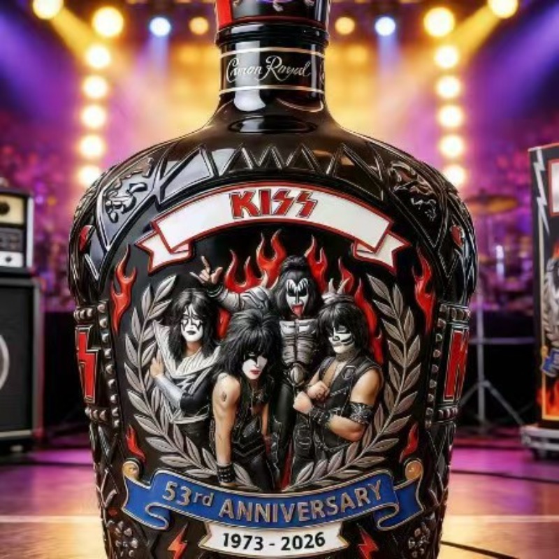 Vintage Collectible Liquor Bottles - Botol Wiski Koleksi Bergaya KISS Band,