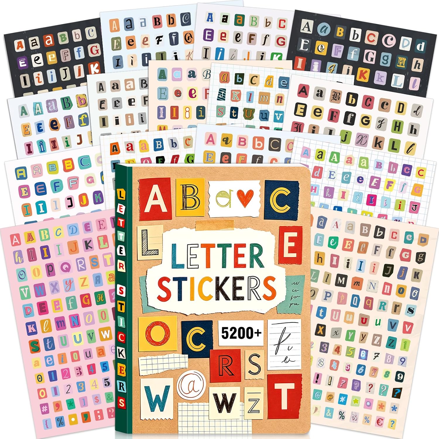 5200Pcs+/48Lembar Stiker Alfab - Vintage Collectible Books ulasan dan harga