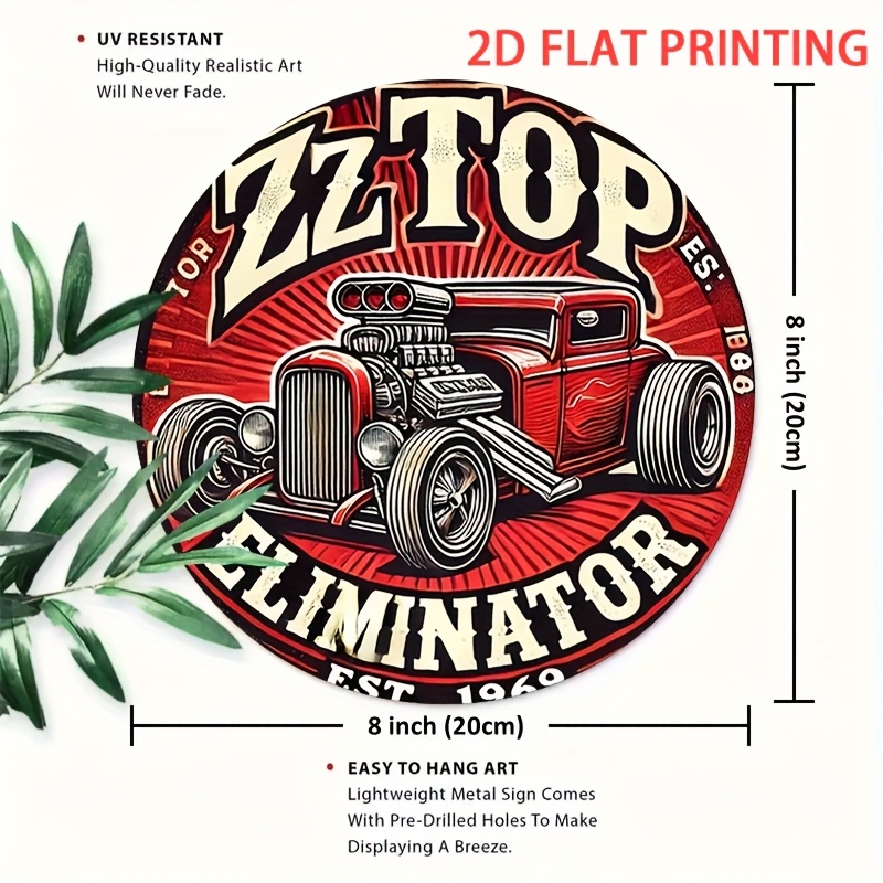 2D Flat, 1pc ZZ Top Eliminator - Vintage Collectible Plates ulasan dan harga