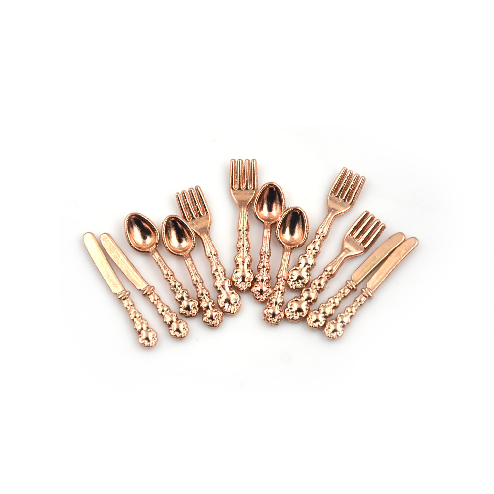 12Pcs 1:12 Mini Vintage Rumah  - Vintage Collectible Spoons ulasan dan harga