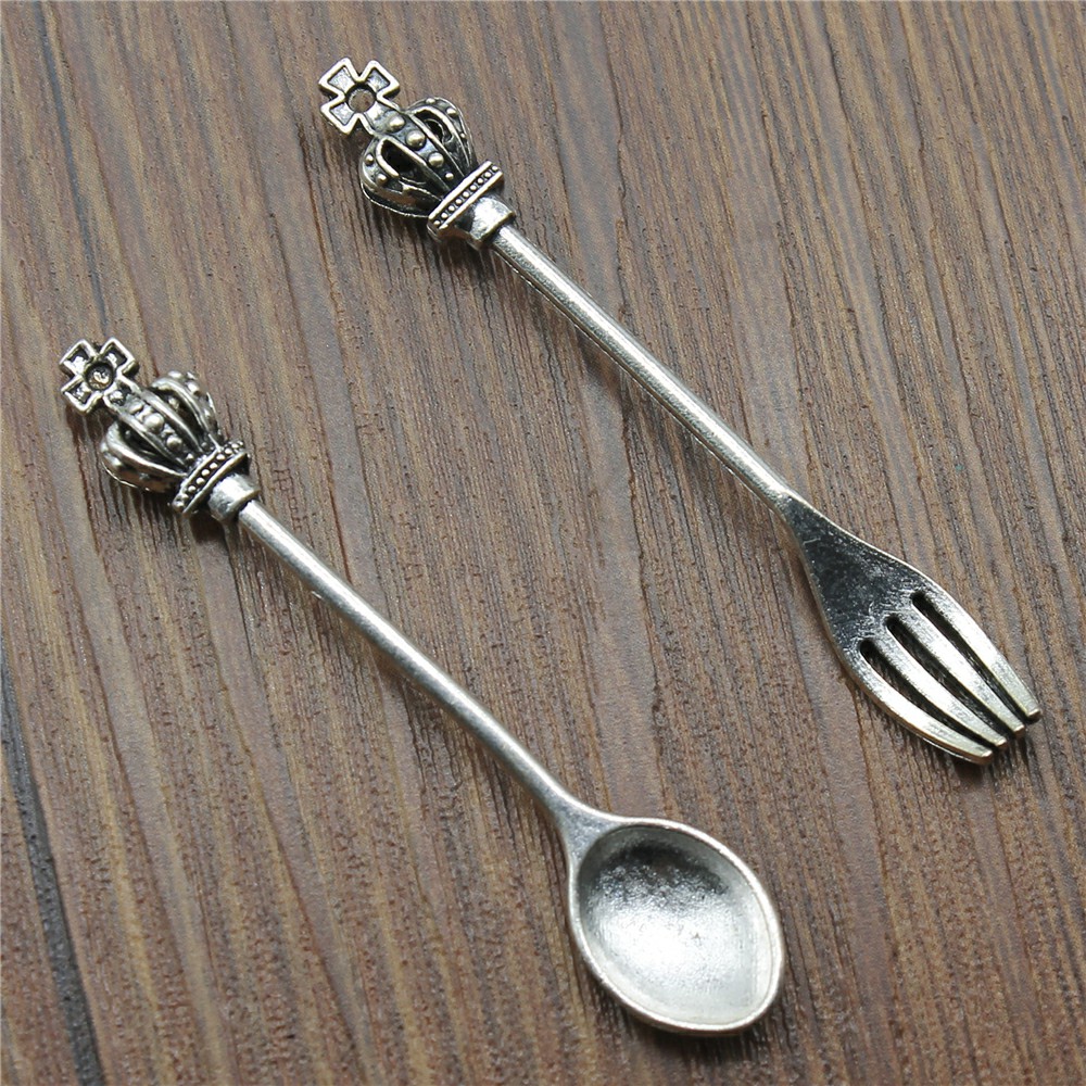 10 Buah Warna Perak Antik Mahk - Vintage Collectible Spoons ulasan dan harga