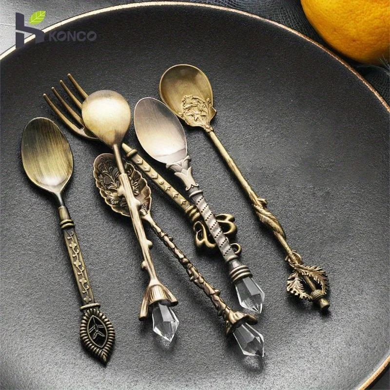 6 Buah Sendok Garpu Antik Gaya - Vintage Collectible Spoons ulasan dan harga